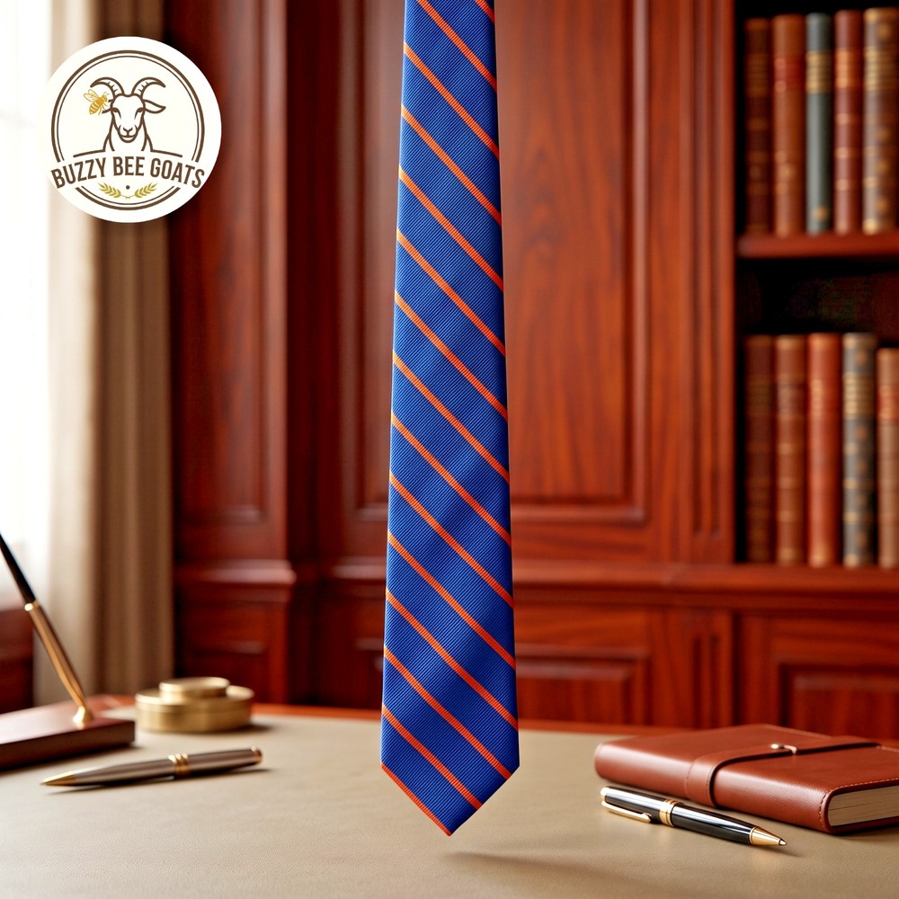 IZOD Mens Necktie Blue Orange Striped Polyester Classic Preppy All Season Tie